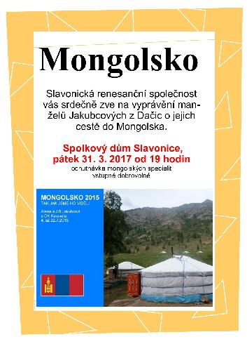 obrázek - Plakátek na povídání o Mongolsku